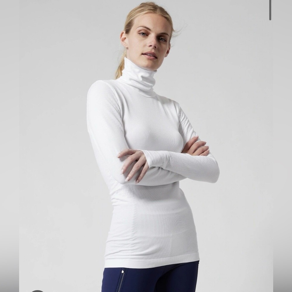 Athleta Flurry Blizzard Seamless Turtleneck - White